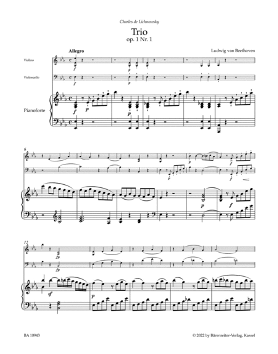 Trios for Pianoforte, Violin and Violoncello, op. 1 Piano Trio scores gallery preview page 2