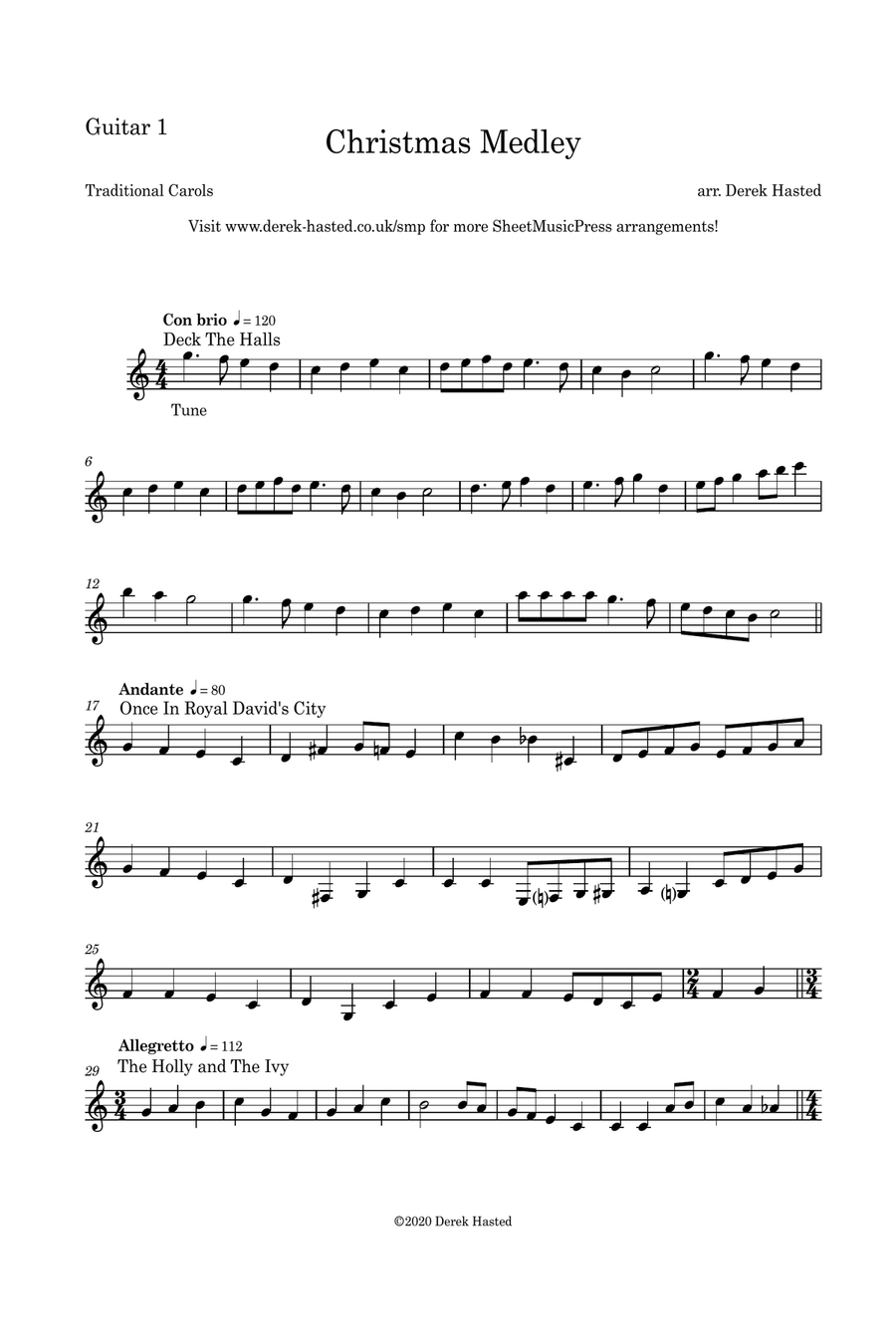 Christmas Medley - easy guitar trio Guitar Ensemble scores gallery preview page 4