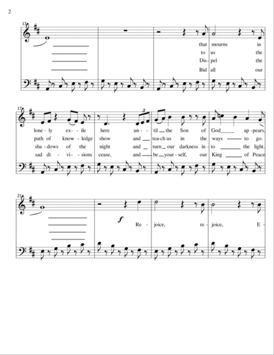 O Come, Emmanuel - jazz mezzo-soprano voice and piano Mezzo-Soprano Voice scores gallery preview page 2