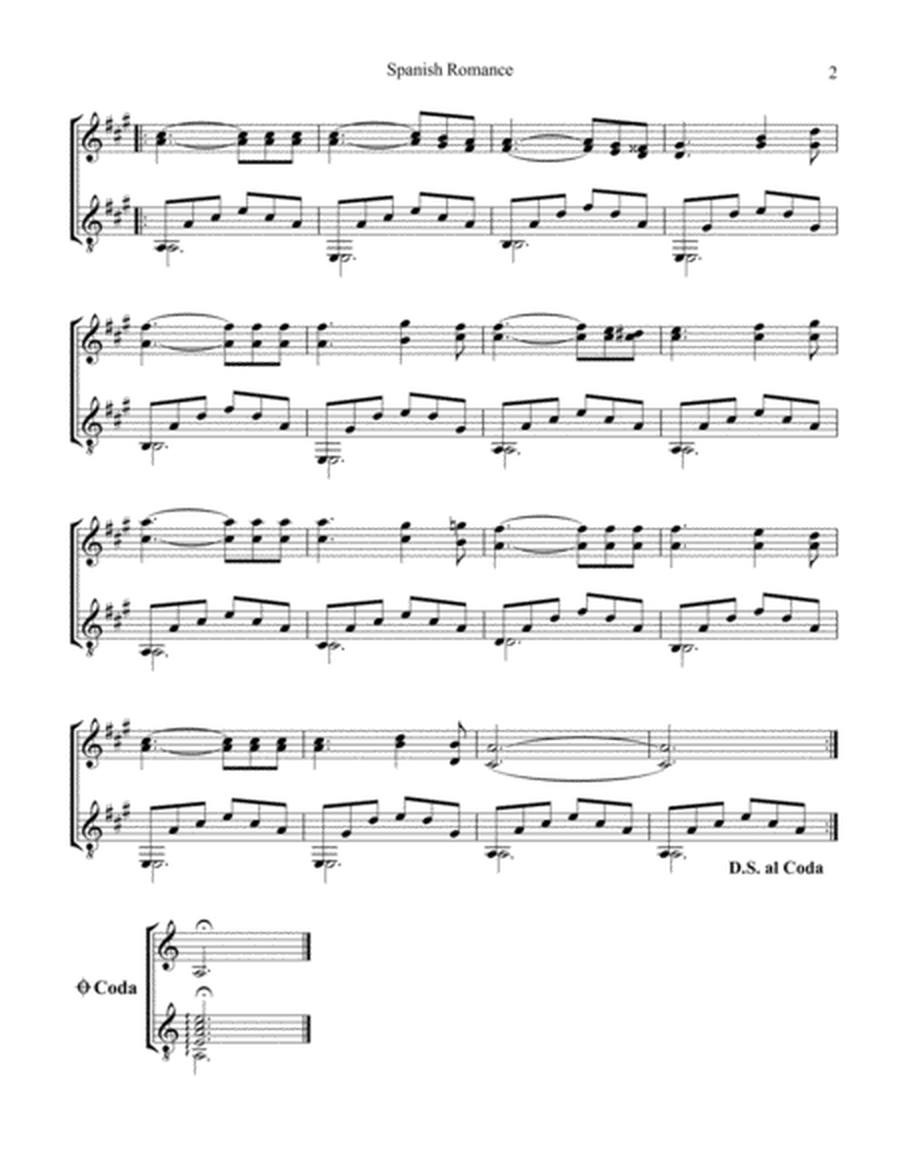 Spanish Romance, Romanza for violin and easy guitar (A Minor) image number null