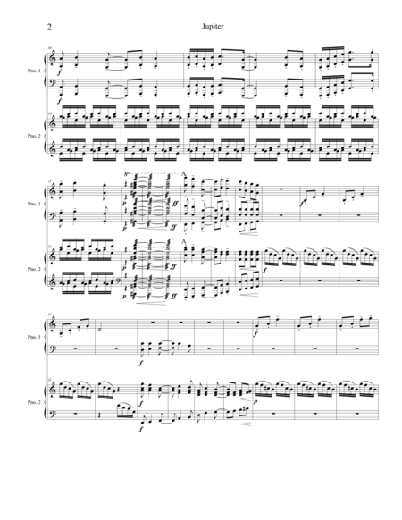 "Jupiter" arranged for 2 pianos 8 hands image number null