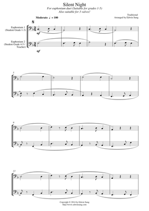Silent Night (for euphonium duet (bass clef, 3 or 4 valved), suitable for grades 1-5)