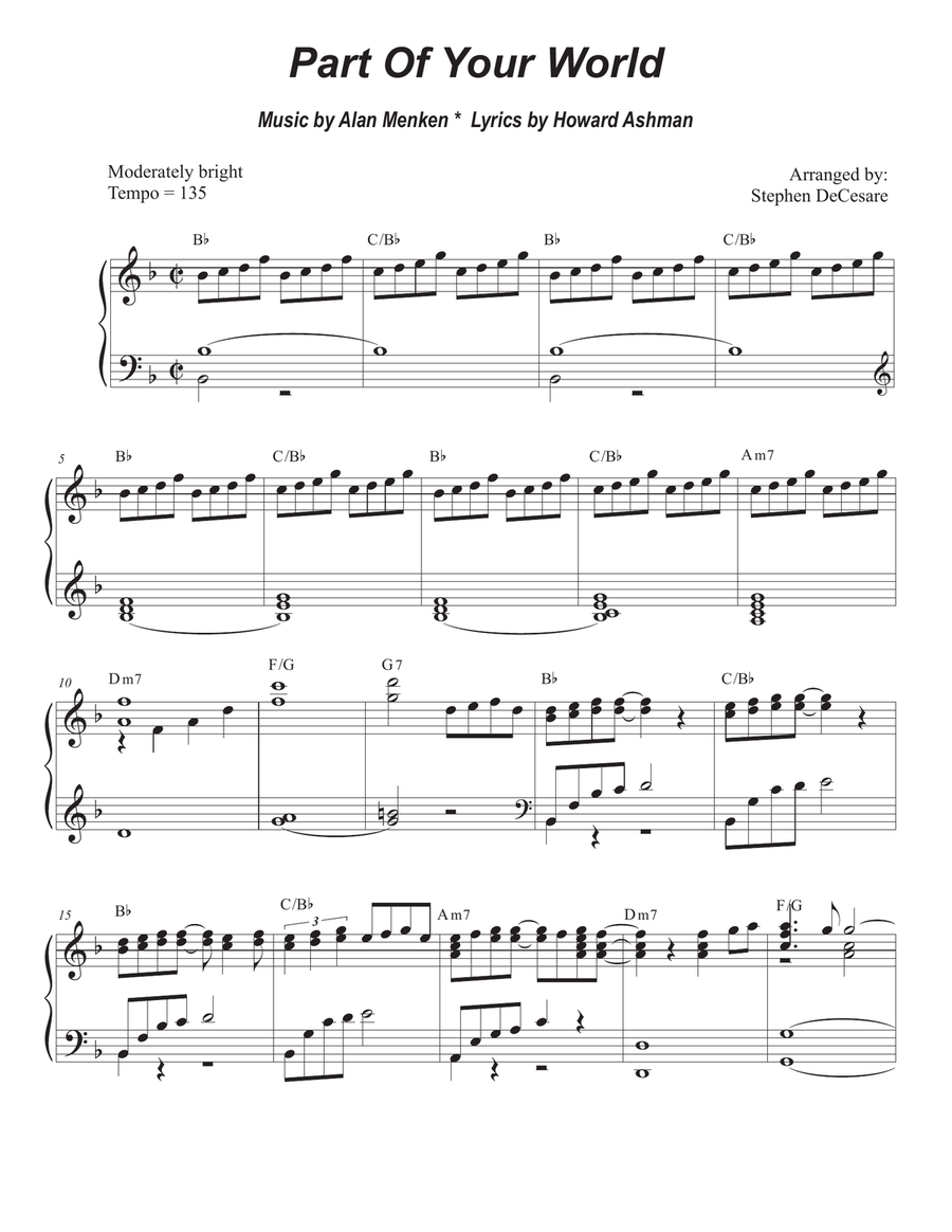 Part Of Your World Clarinet Solo scores gallery preview page 6
