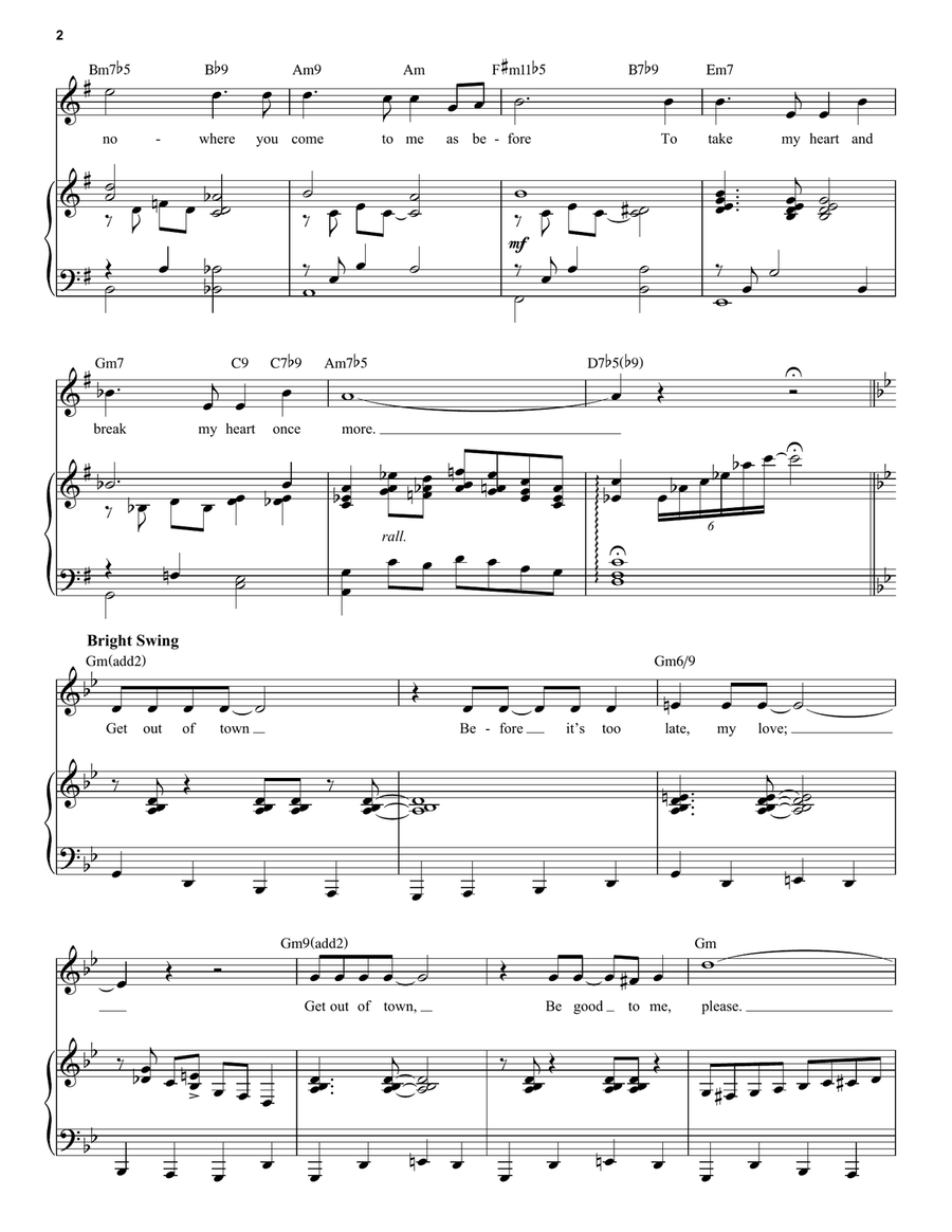 Get Out Of Town [Jazz version] (from Leave It To Me) (arr. Brent Edstrom) Voice scores gallery preview page 2