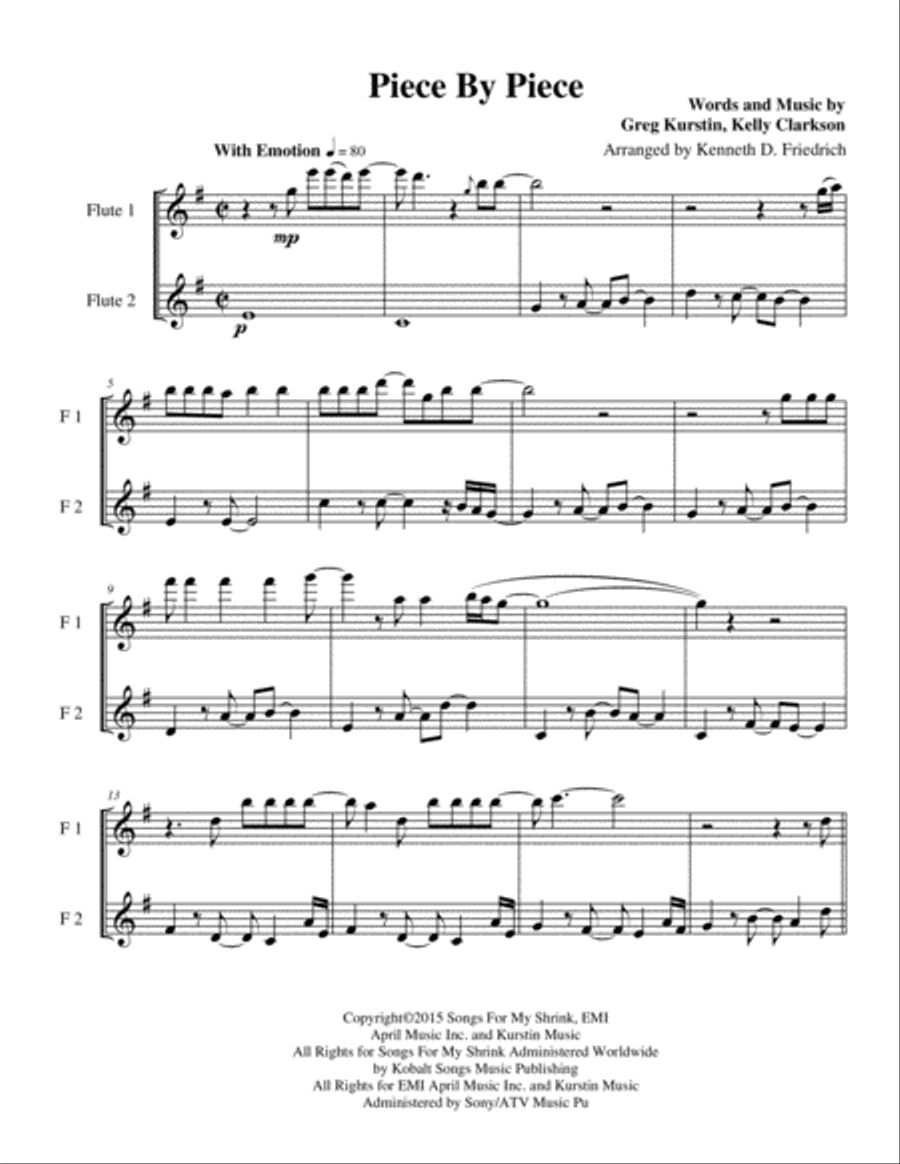 Piece By Piece Piece By Piece Flute Duet scores gallery preview page 1