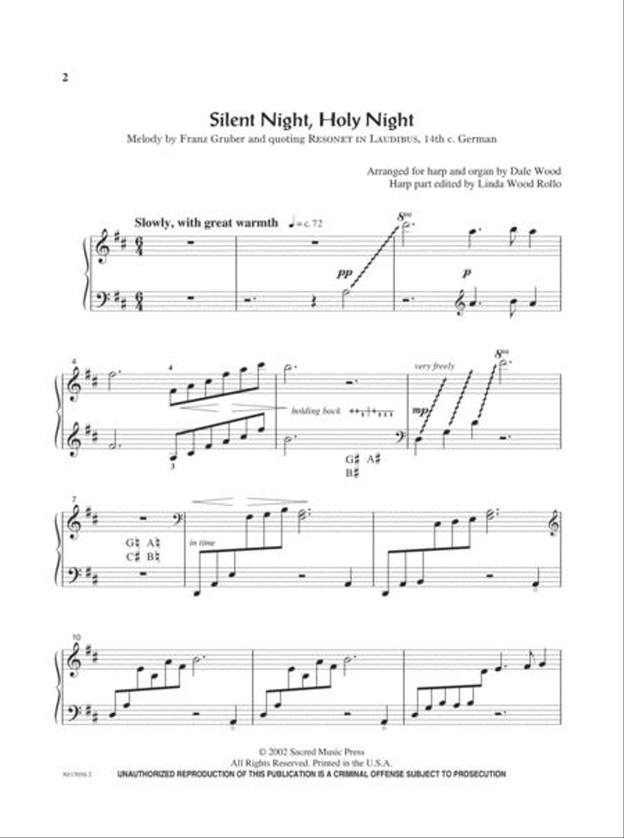 Christmas Album for Harp and Organ - Harp Part Harp scores gallery preview page 2