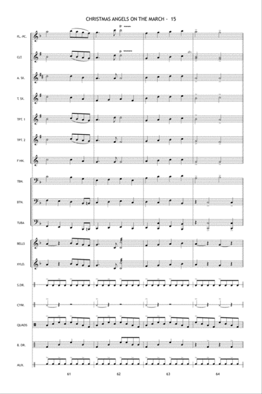 Christmas Angels on the March Marching Band scores gallery preview page 16