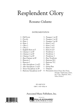 Book cover for Resplendent Glory - Full Score