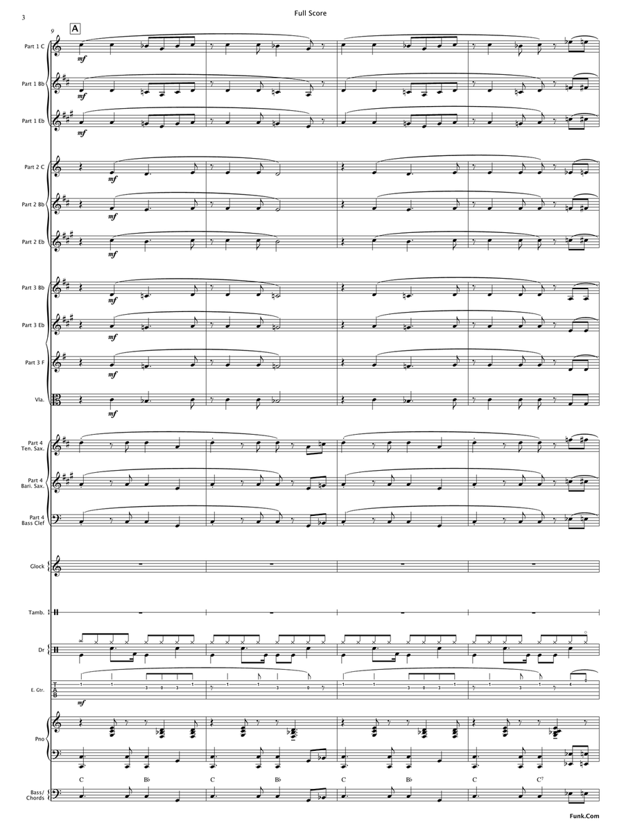 Funk.Com (Flexible Instrumentation) Concert Band scores gallery preview page 5