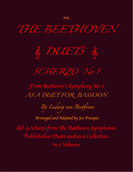 The Beethoven Duets For Bassoon Volume 1 Scherzi 1, 2 and 3 image number null