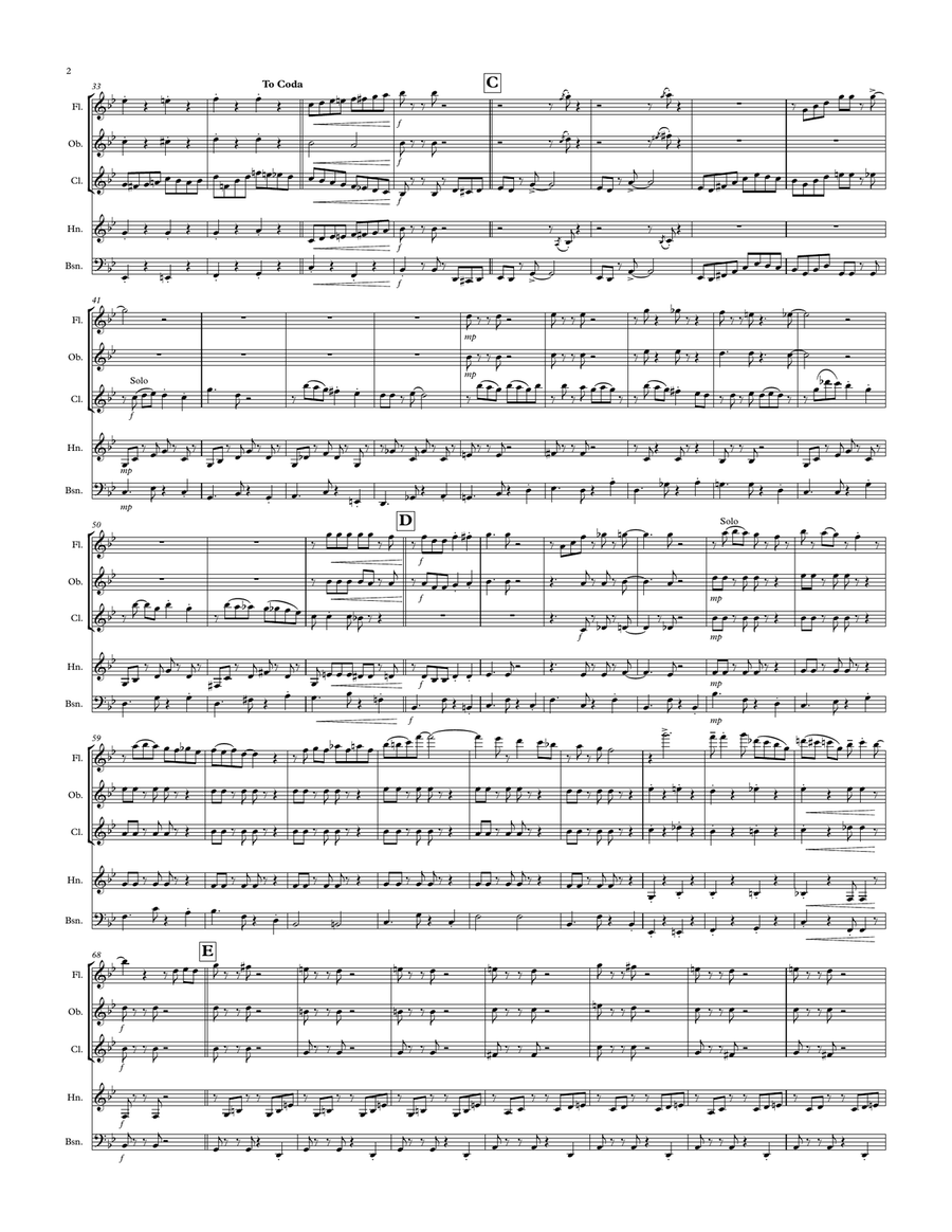 Tico Tico no Fuba: Wind Quintet Woodwind Quintet scores gallery preview page 2