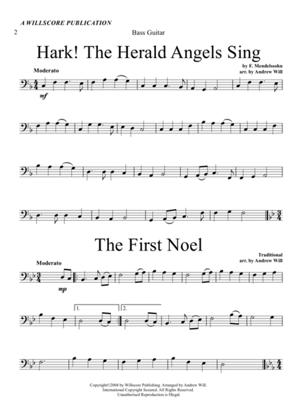 Christmas Carol Selections - Bass Guitar image number null