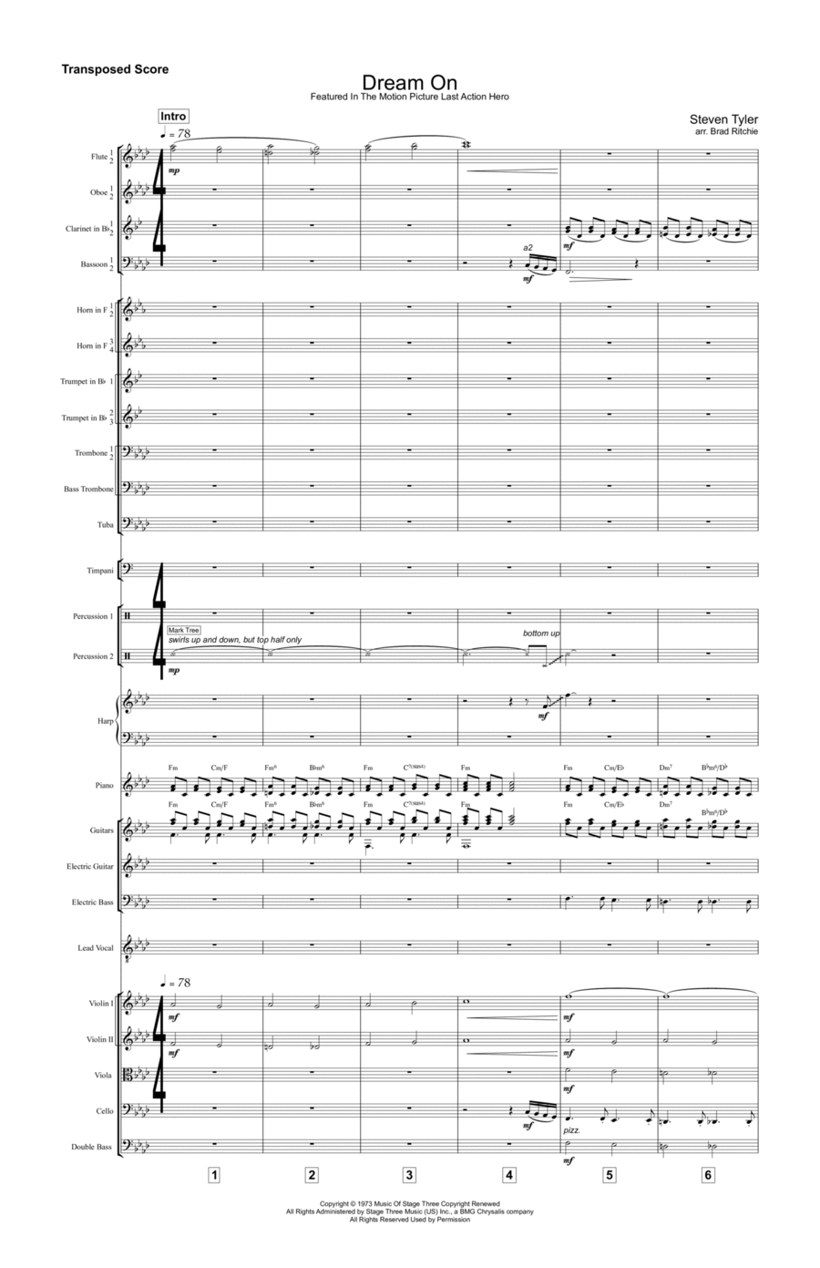 Dream On Full Orchestra scores gallery preview page 1
