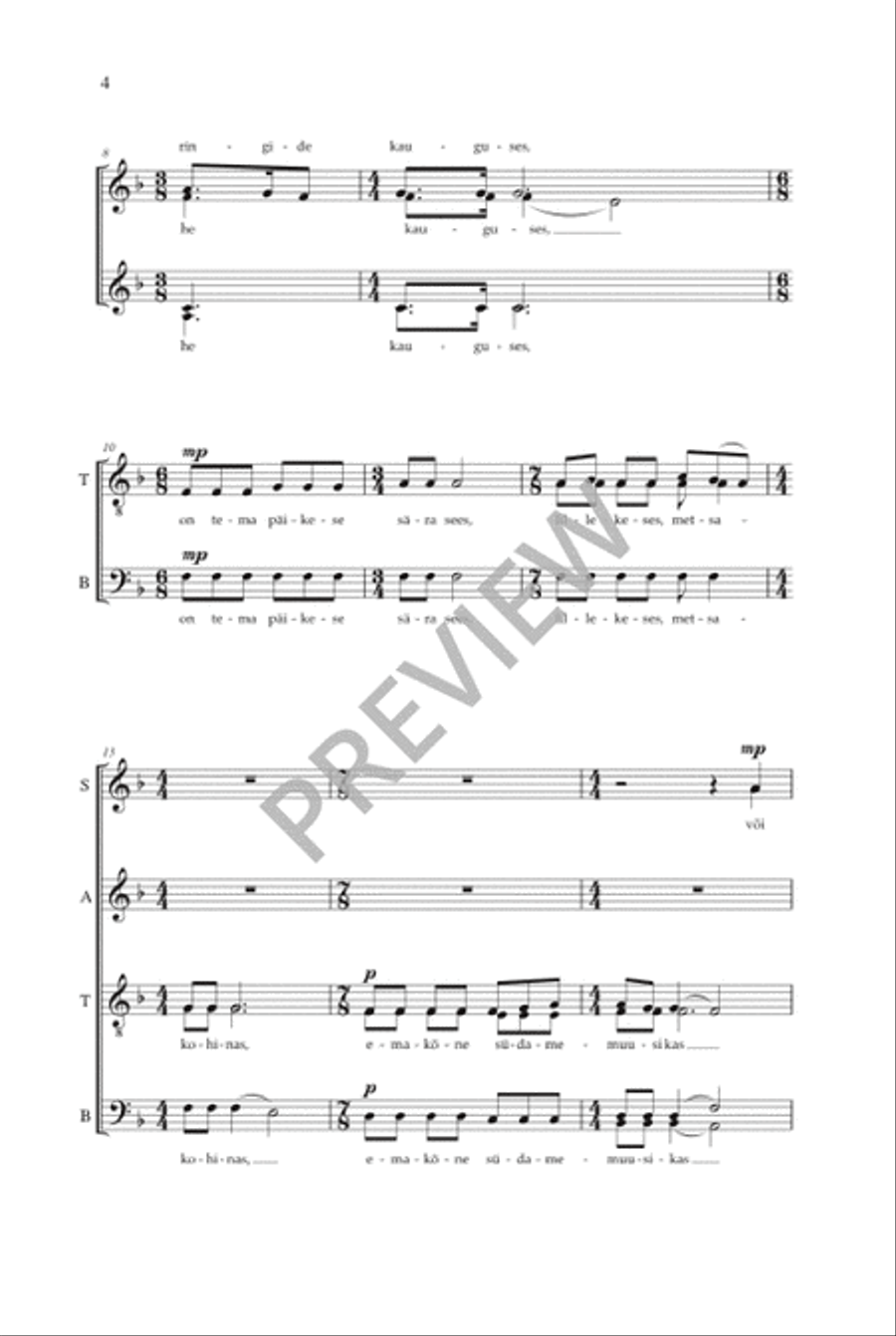 Muusika (SATB) 4-Part scores gallery preview page 5
