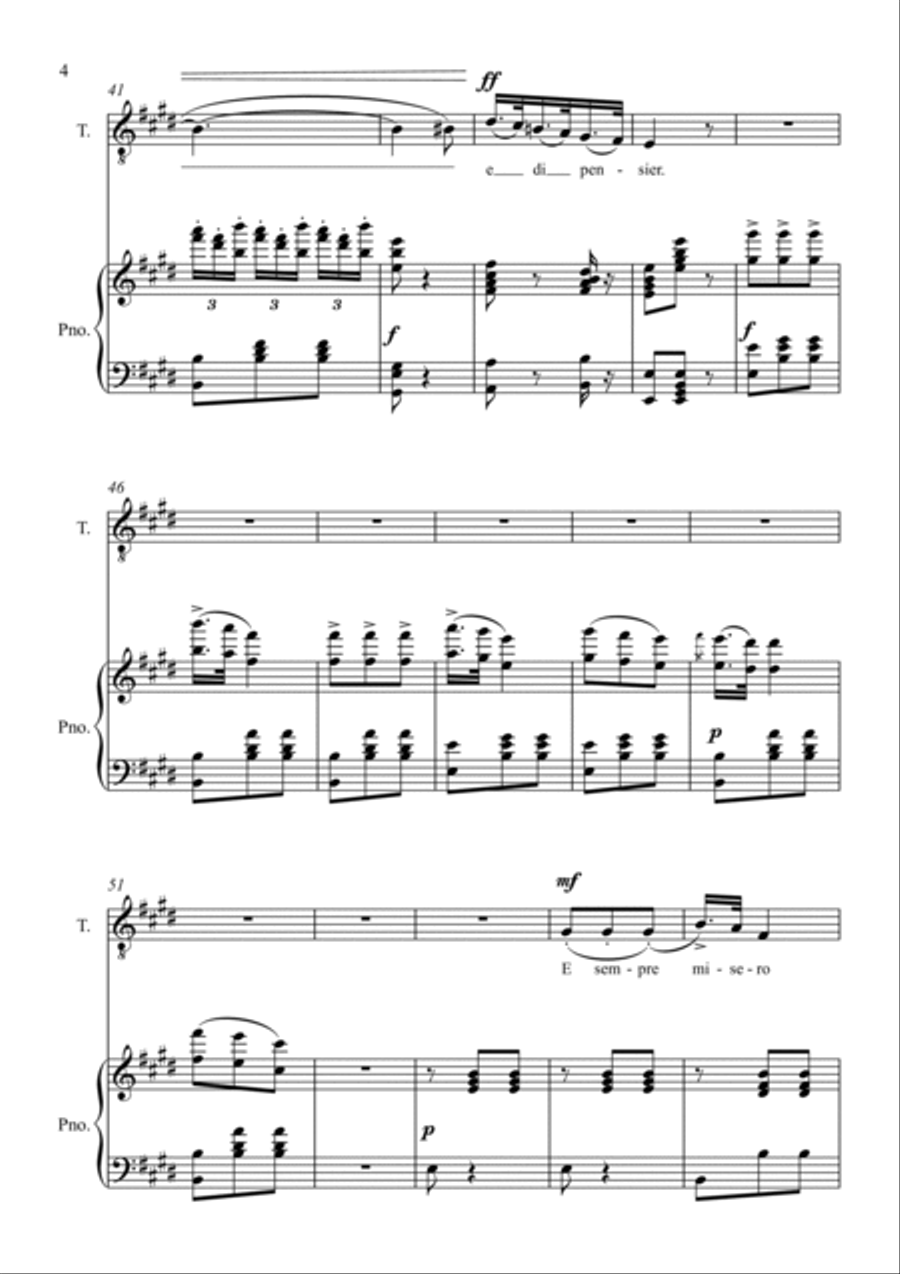 La donna è mobile - for Tenor - in E Voice scores gallery preview page 4