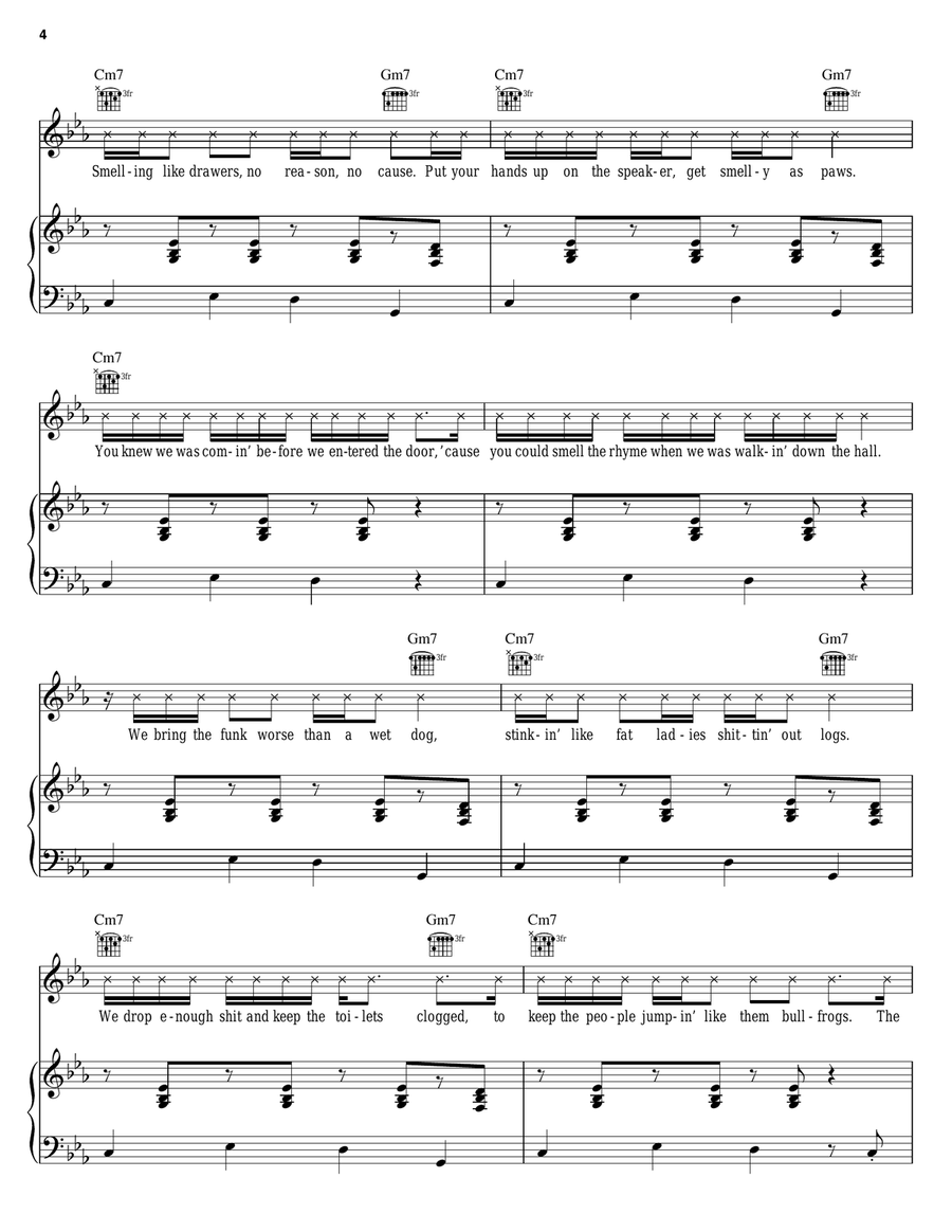 Smells Like Funk Piano, Vocal, Guitar scores gallery preview page 4