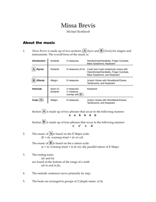 Book cover for Missa Brevis (Downloadable Full Score and Parts)