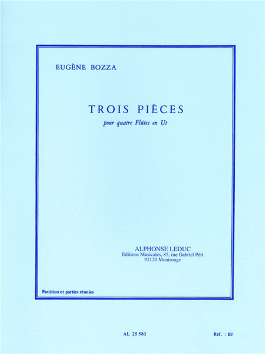 Three Pieces For Four Flutes (4 Flutes) Flute Quartet scores gallery preview page 1