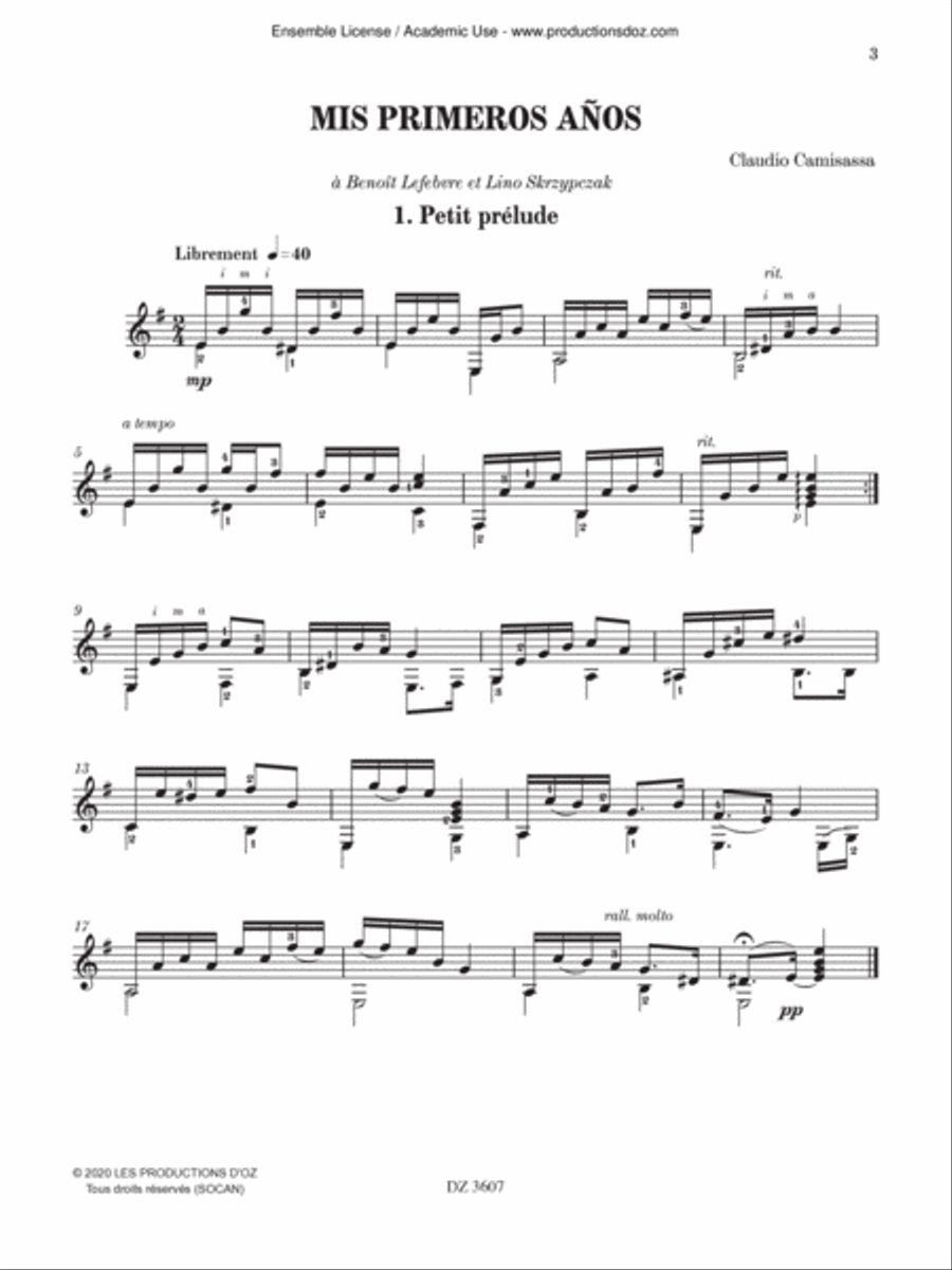 Mis primeros años Mis primeros años Classical Guitar scores gallery preview page 3