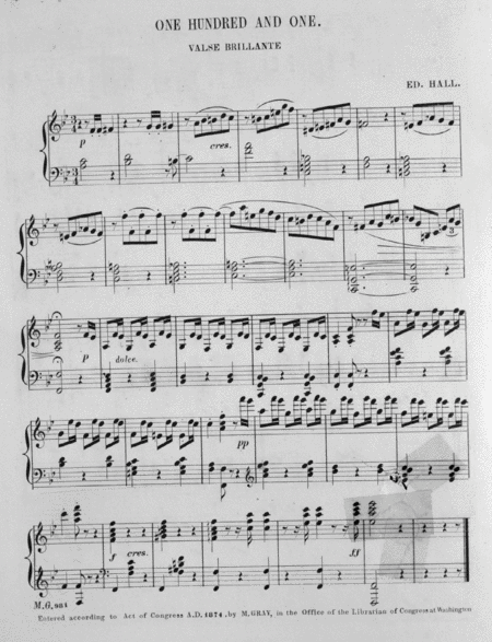 101 Valse Brillante Pour le Pianoforte