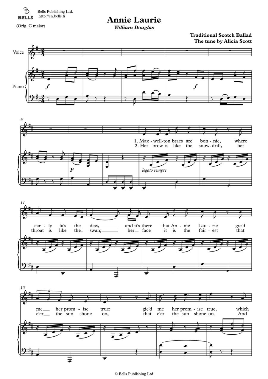 Annie Laurie (Solo song) (D Major)