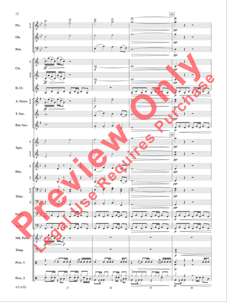 House of Cards (Theme) Concert Band scores gallery preview page 13