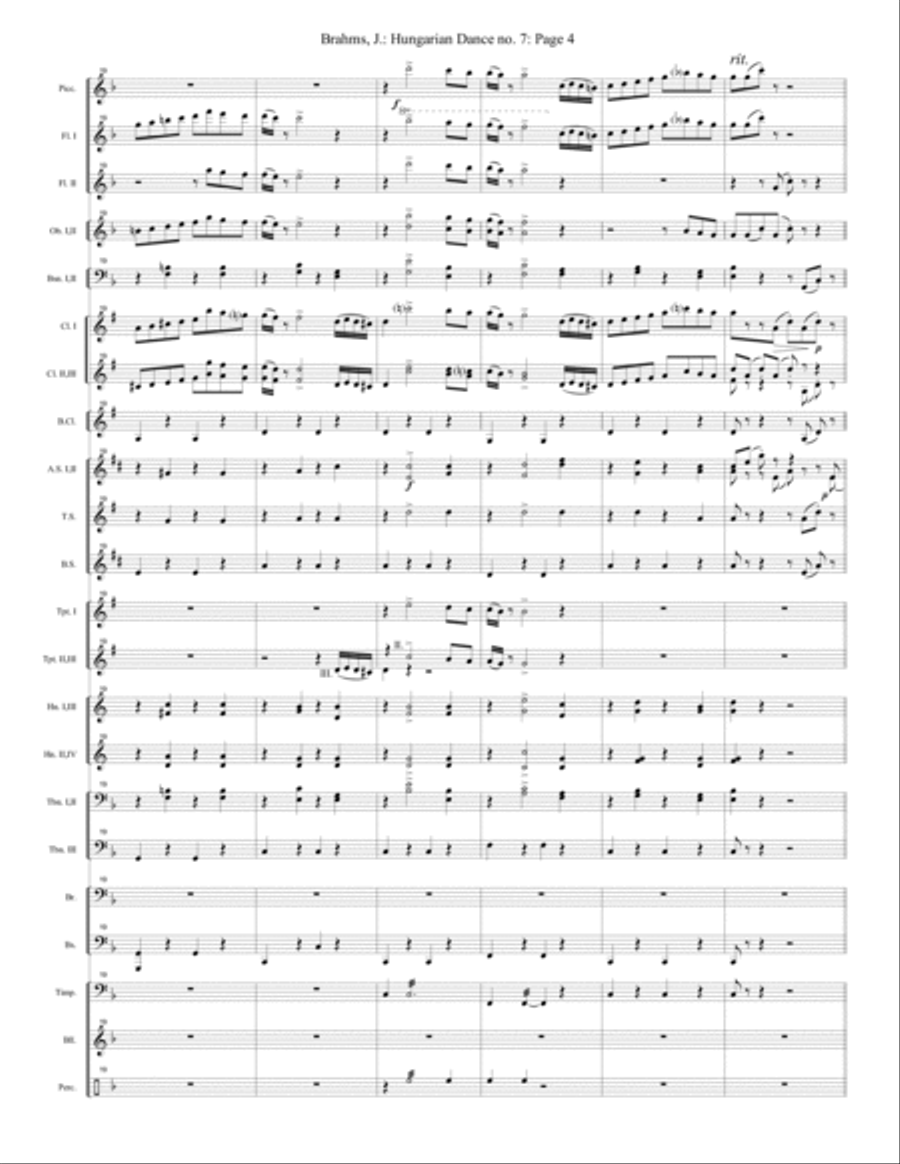 Hungarian Dance no. 7 - Extra Score (Band) Concert Band scores gallery preview page 4