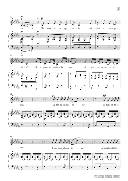 Paisiello-Chi Vuol la zingarella in D flat Major,for Voice and Piano image number null