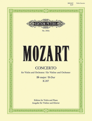 Book cover for Concerto No. 1 in B flat K207 (Edition for Violin and Piano)