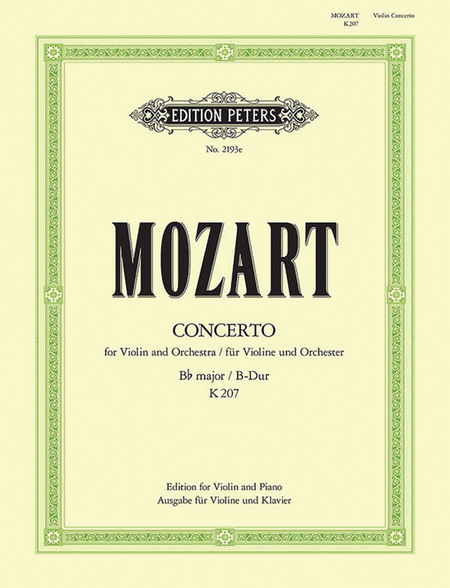 Concerto No. 1 in B flat K207 (Edition for Violin and Piano)