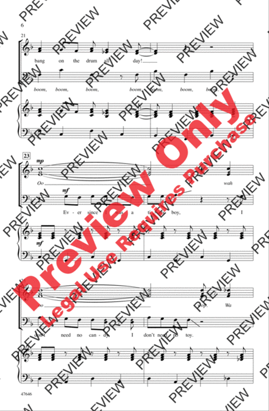 Bang the Drum All Day 3-Part scores gallery preview page 6
