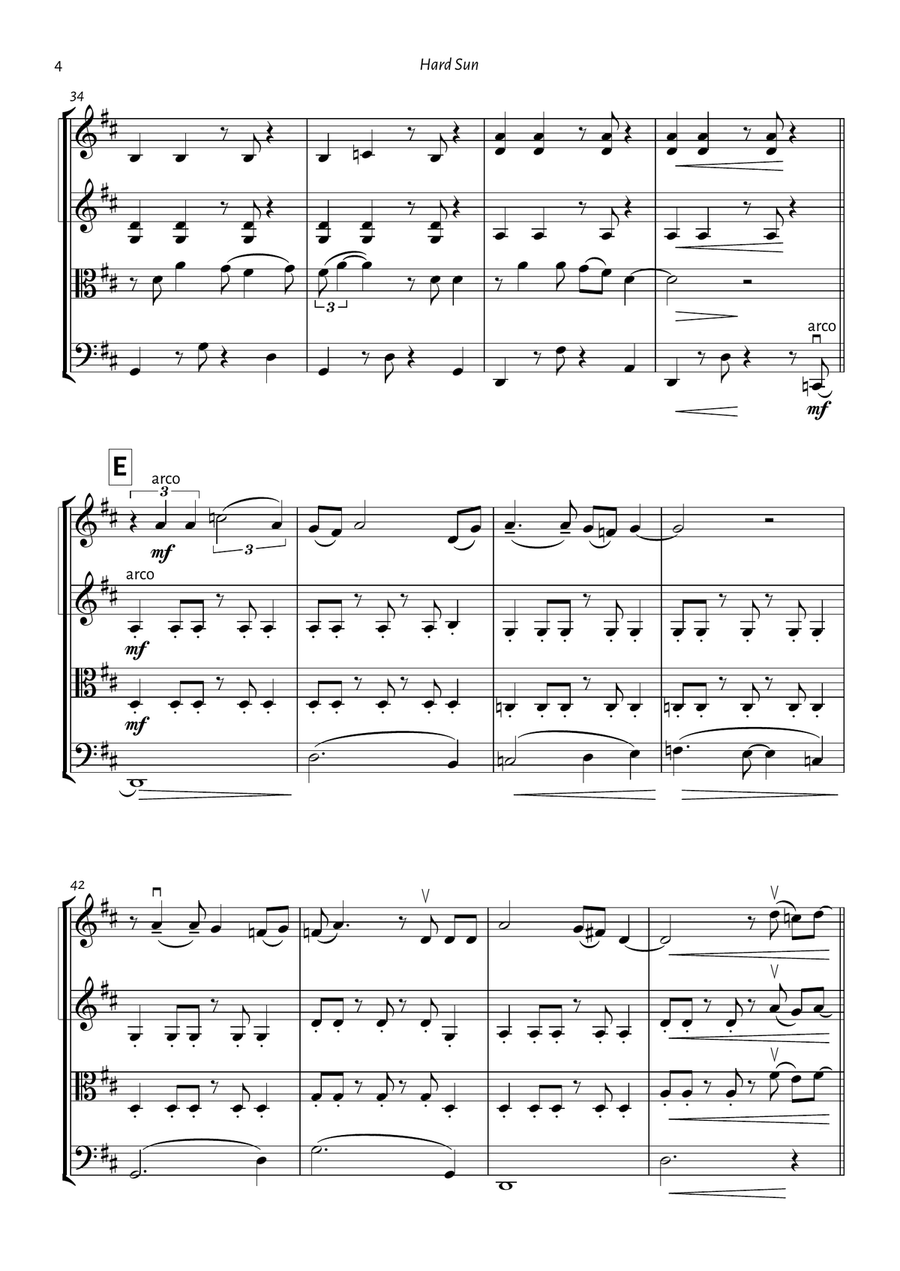 Hard Sun Hard Sun String Quartet scores gallery preview page 4