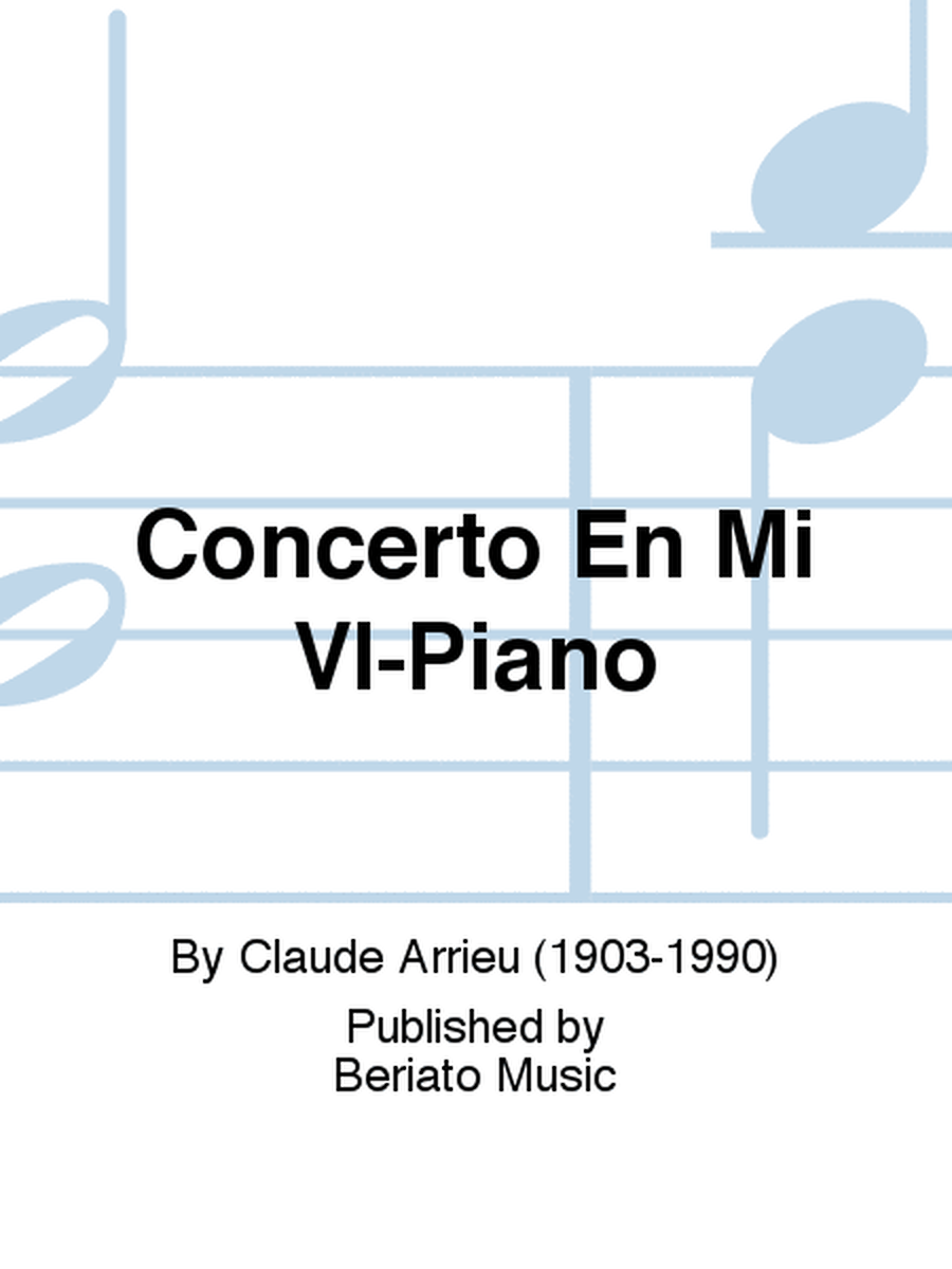 Concerto En Mi Vl-Piano