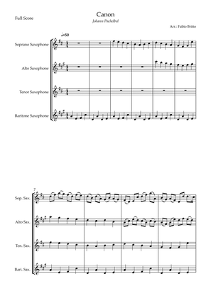 Book cover for Canon - Johann Pachelbel (Wedding/Reduced Version) for Saxophone Quartet