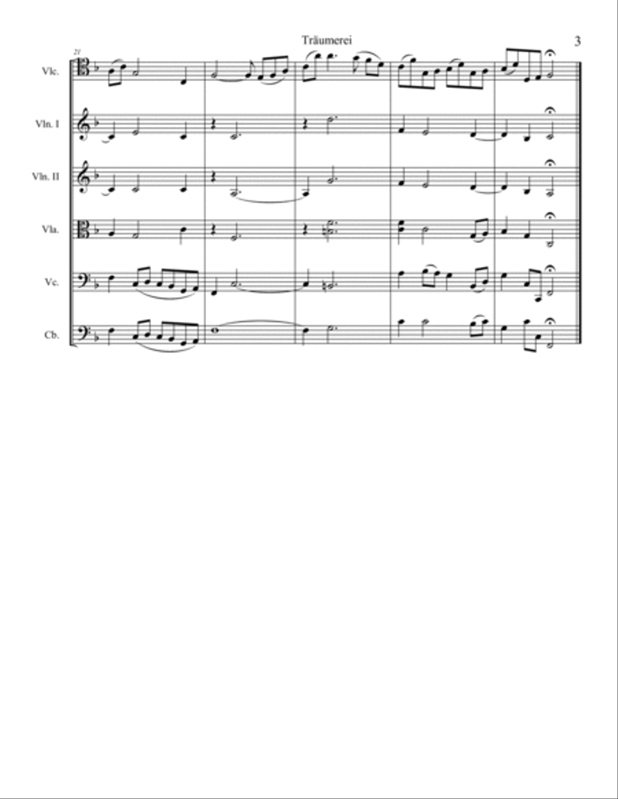 Kinderszenen: Träumerei Kinderszenen: Träumerei String Orchestra scores gallery preview page 3
