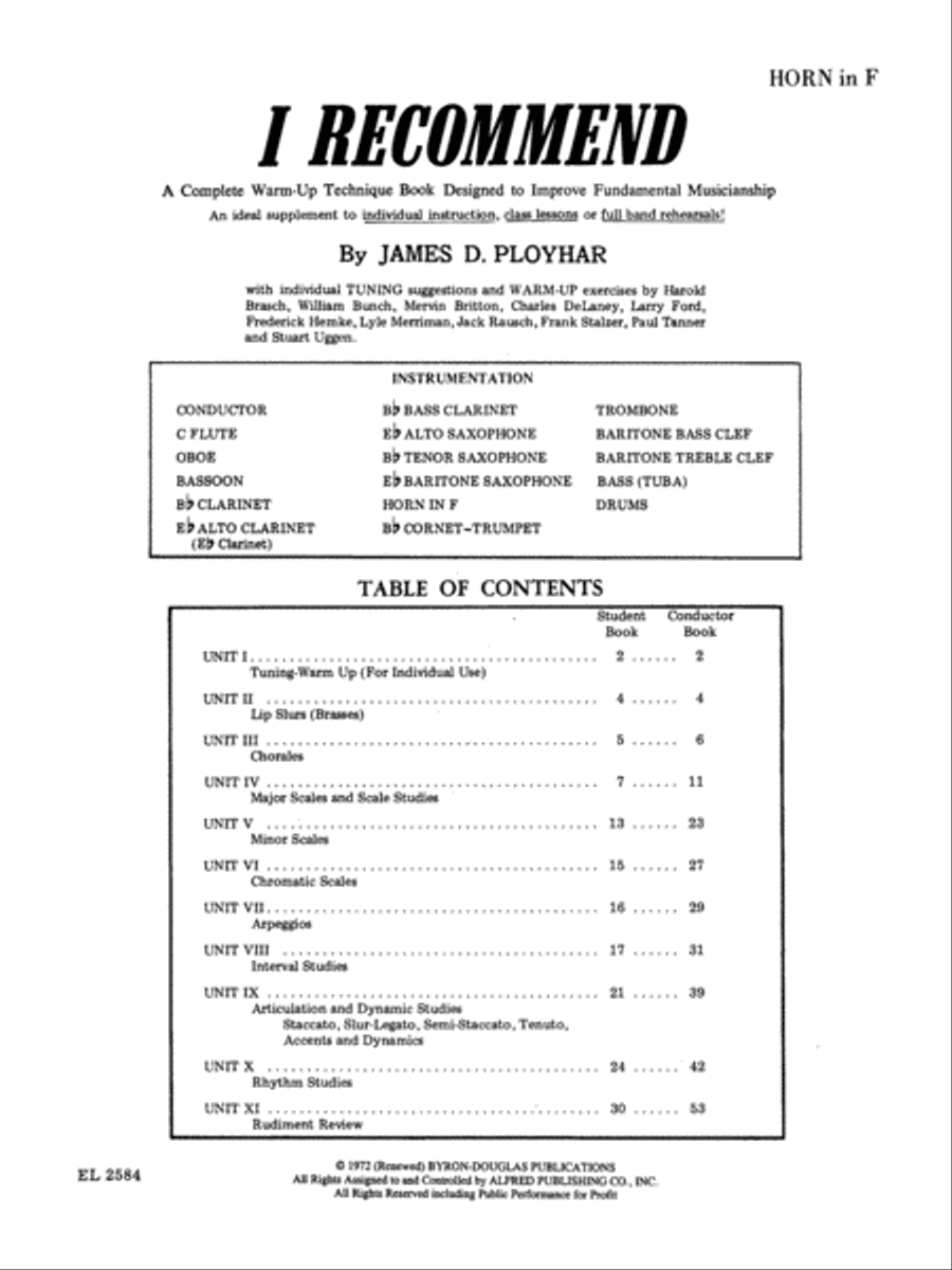 I Recommend I Recommend Concert Band Methods scores gallery preview page 2