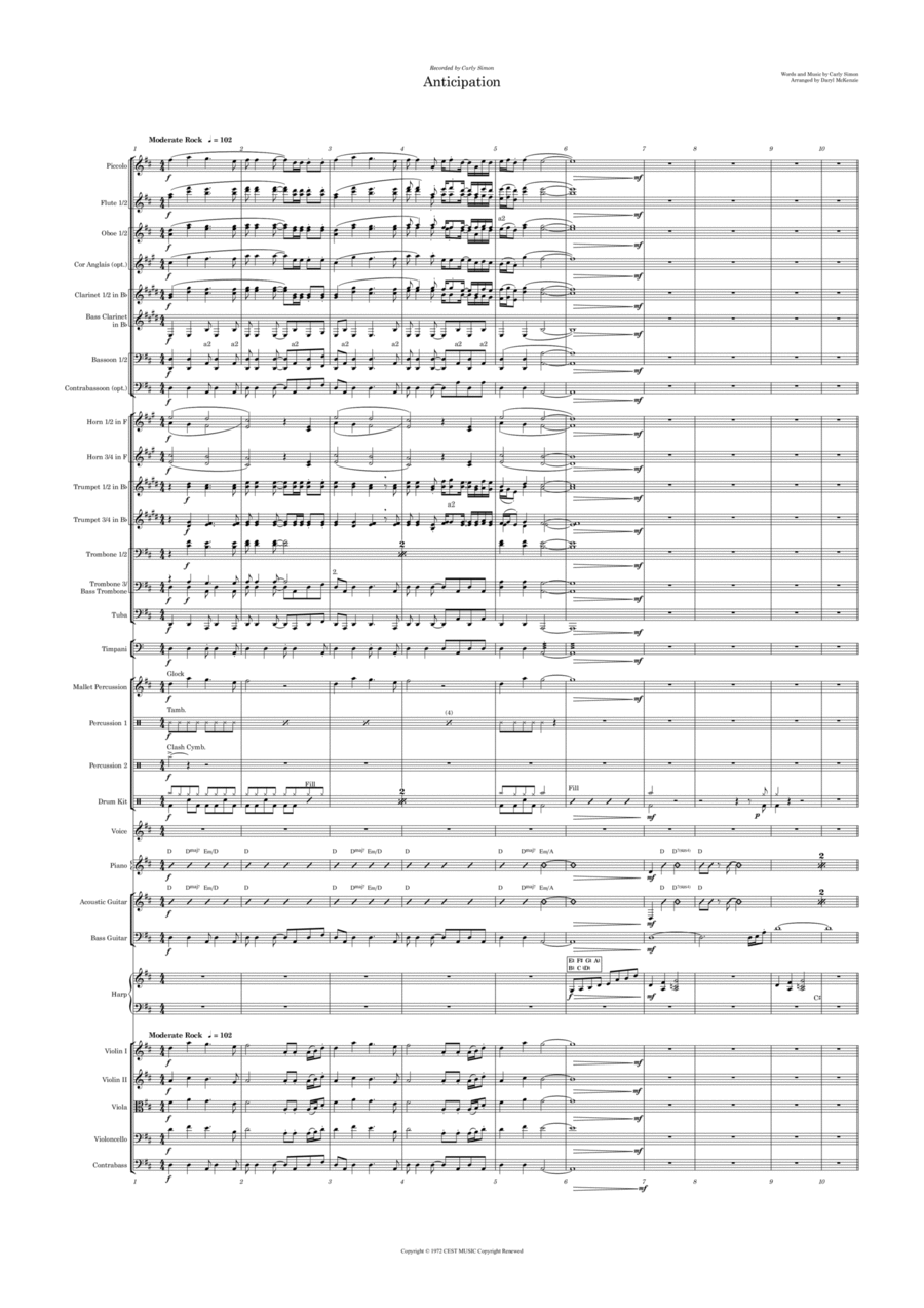 Anticipation Full Orchestra scores gallery preview page 1