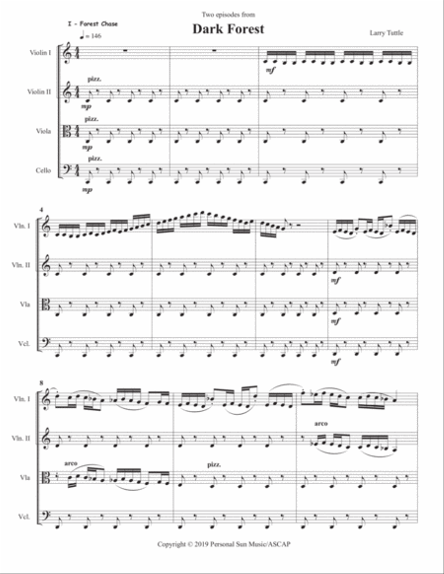 Two Episodes from Dark Forest String Quartet scores gallery preview page 3