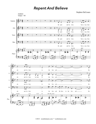 Repent And Believe (Solo and SATB)