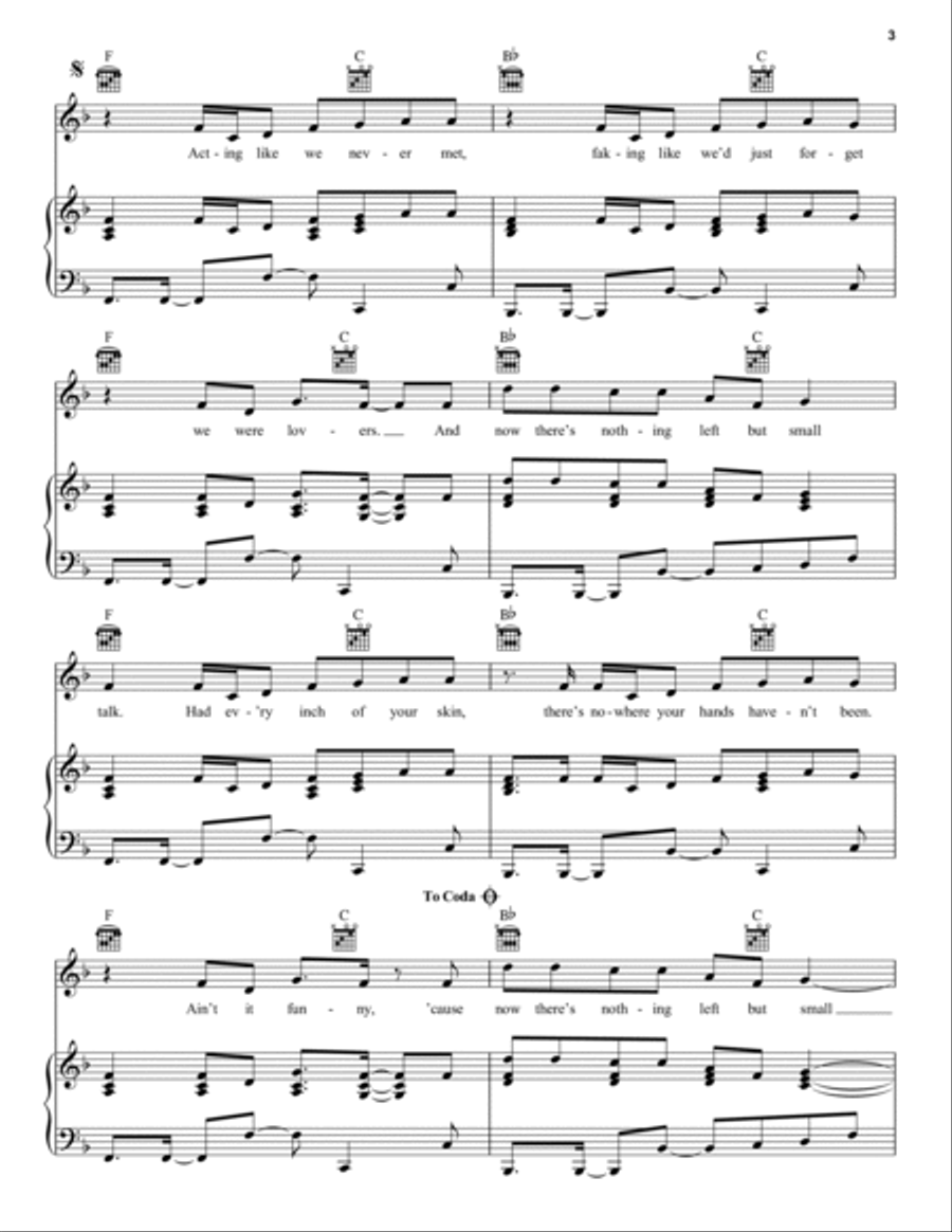 Small Talk Piano, Vocal, Guitar scores gallery preview page 3