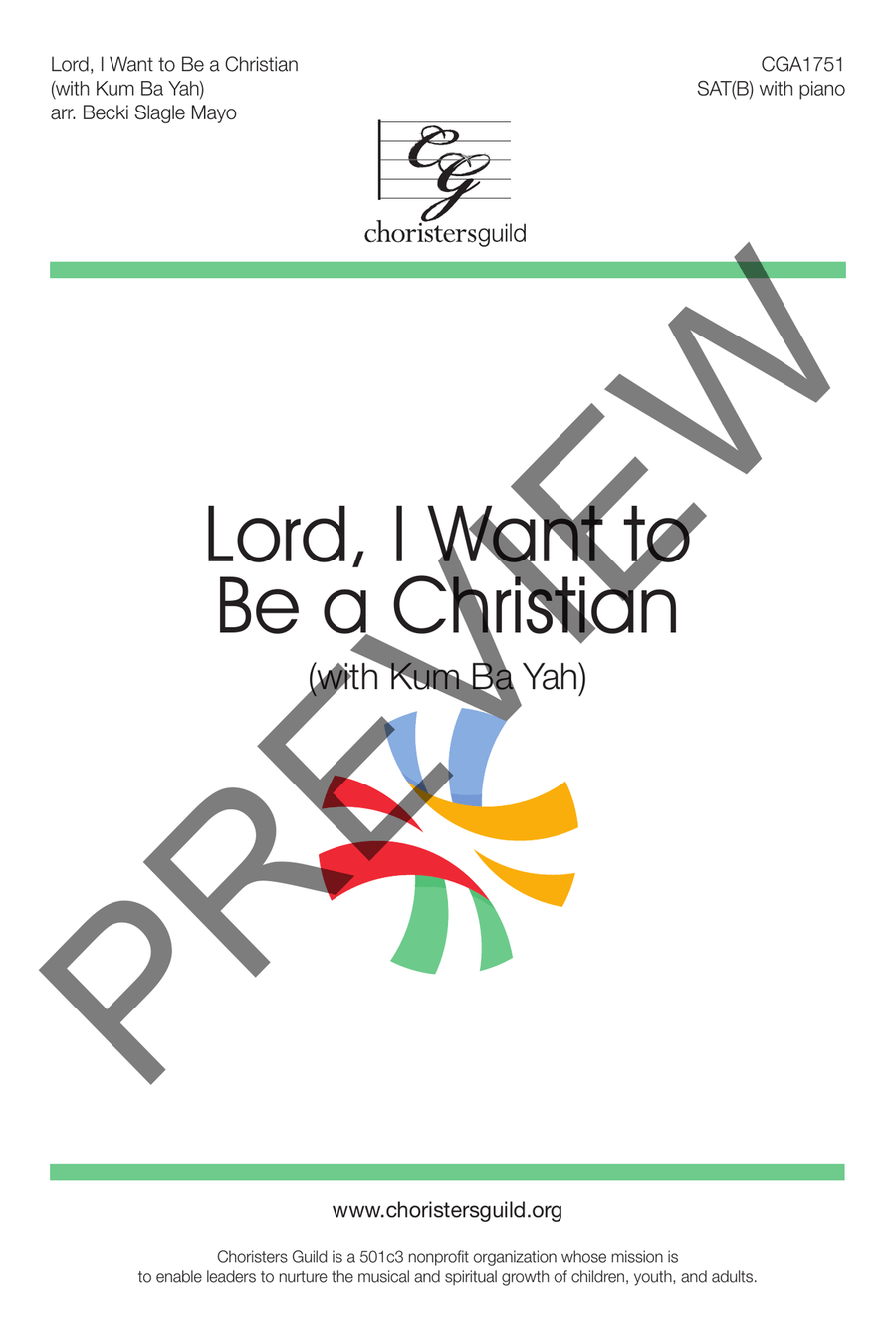 Lord, I Want to Be a Christian (with Kum Ba Yah) SAT(B) 4-Part scores gallery preview page 2