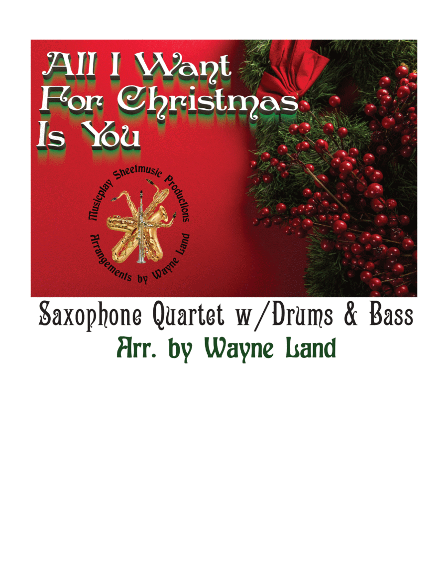 All I Want For Christmas Is You Saxophone Quartet scores gallery preview page 1