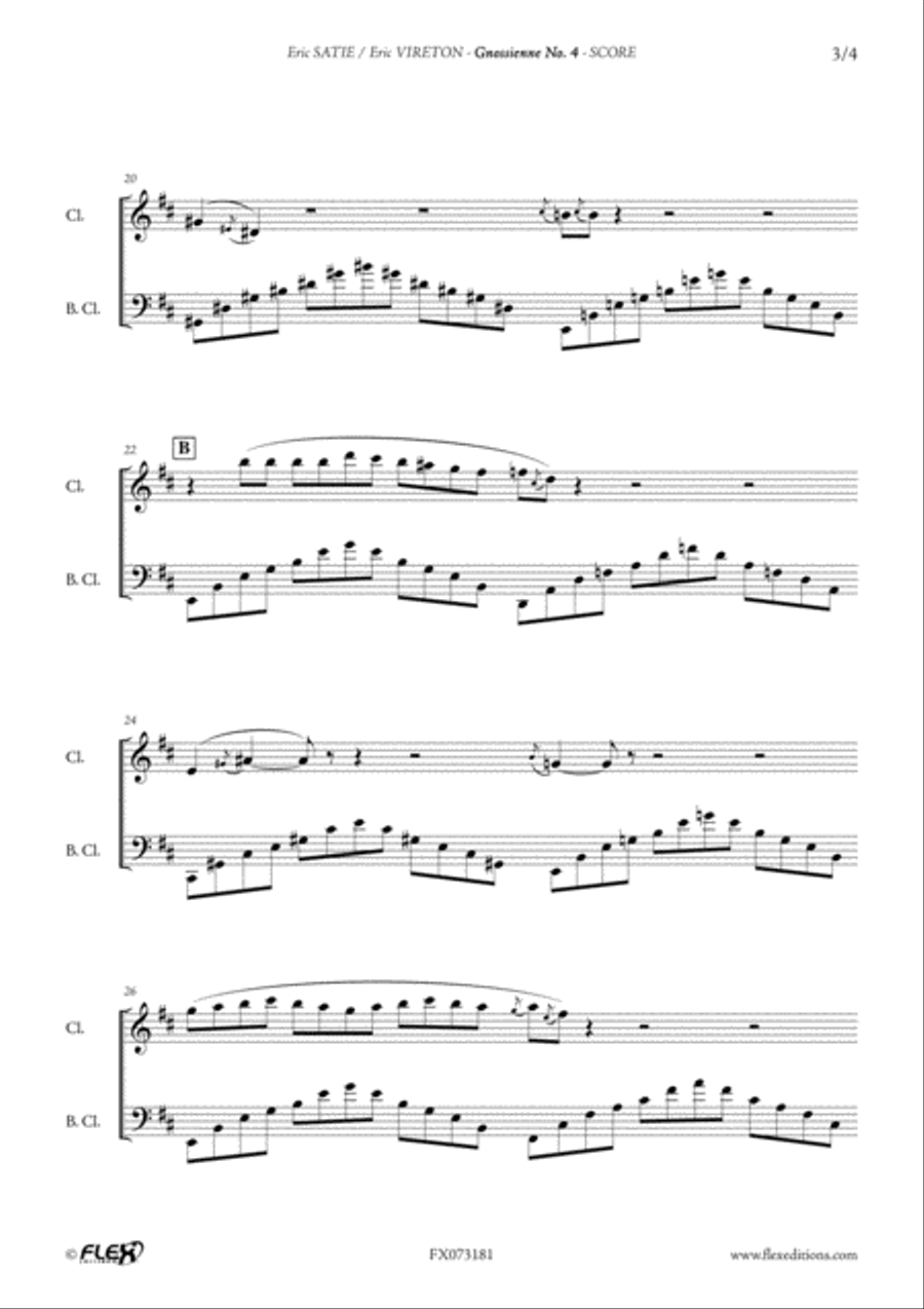 Gnossienne No. 4 Gnossienne No. 4 Clarinet Duet scores gallery preview page 4