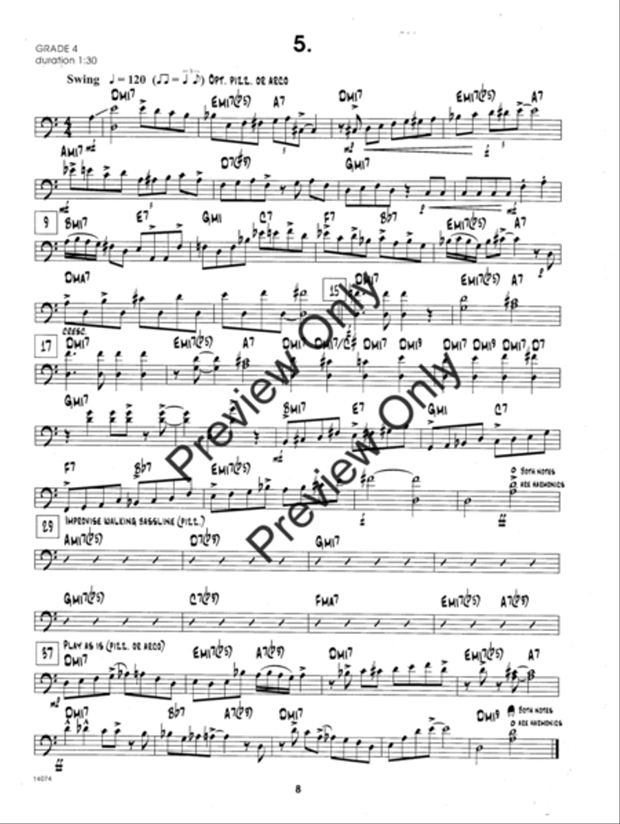 Jazz Solos For Bass, Volume 1 Double Bass scores gallery preview page 8