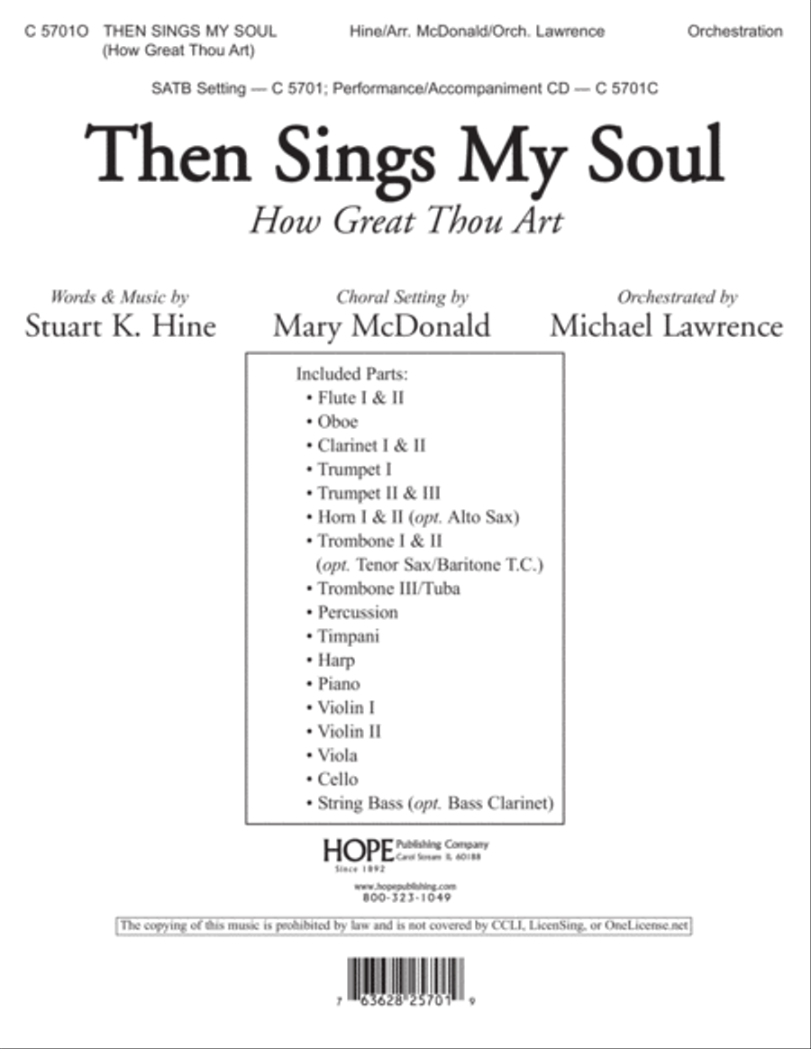 Then Sings My Soul (How Great Thou Art) Orchestra scores gallery preview page 1
