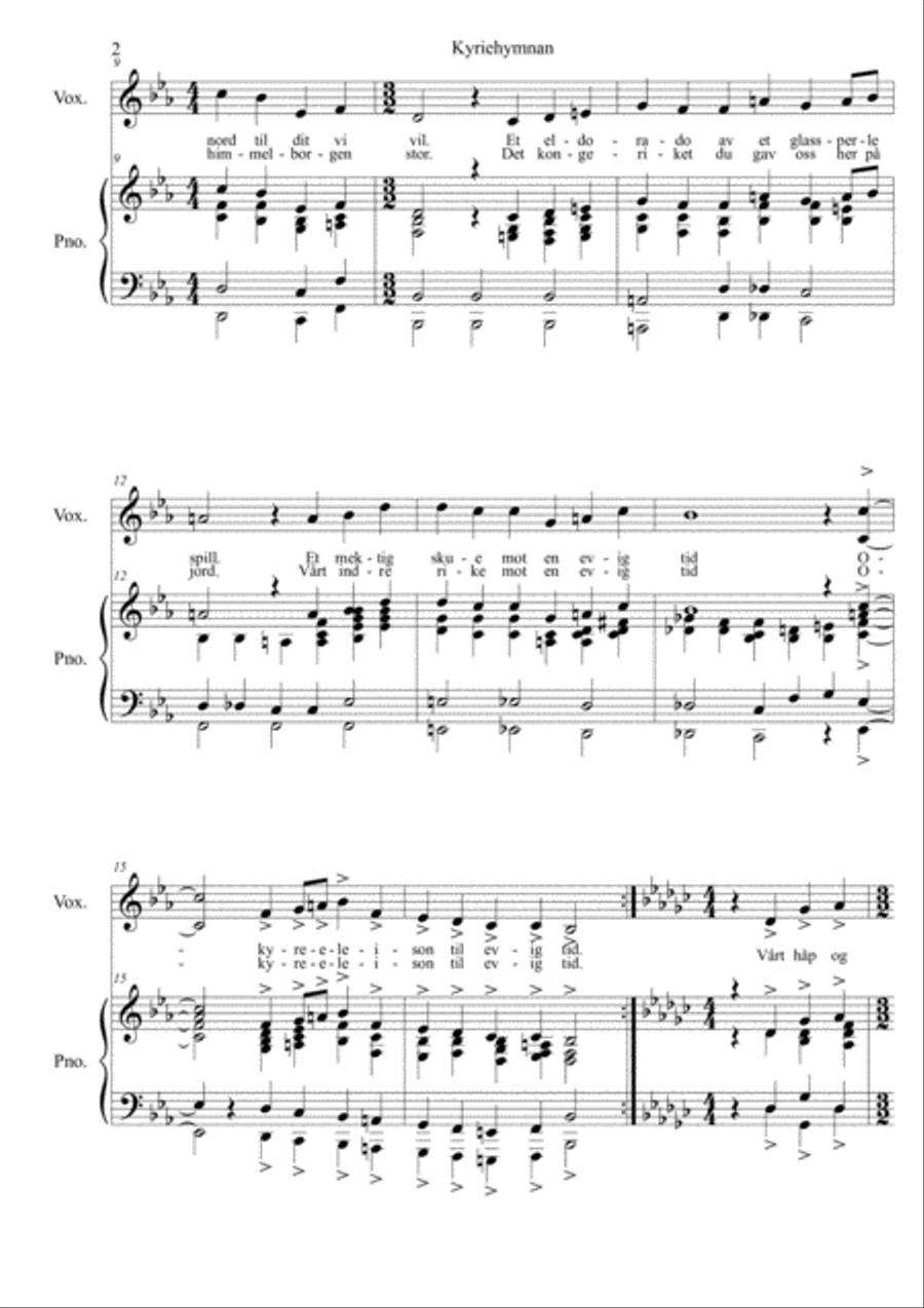 Kyriehymnan Kyriehymnan Piano, Vocal, Guitar scores gallery preview page 2