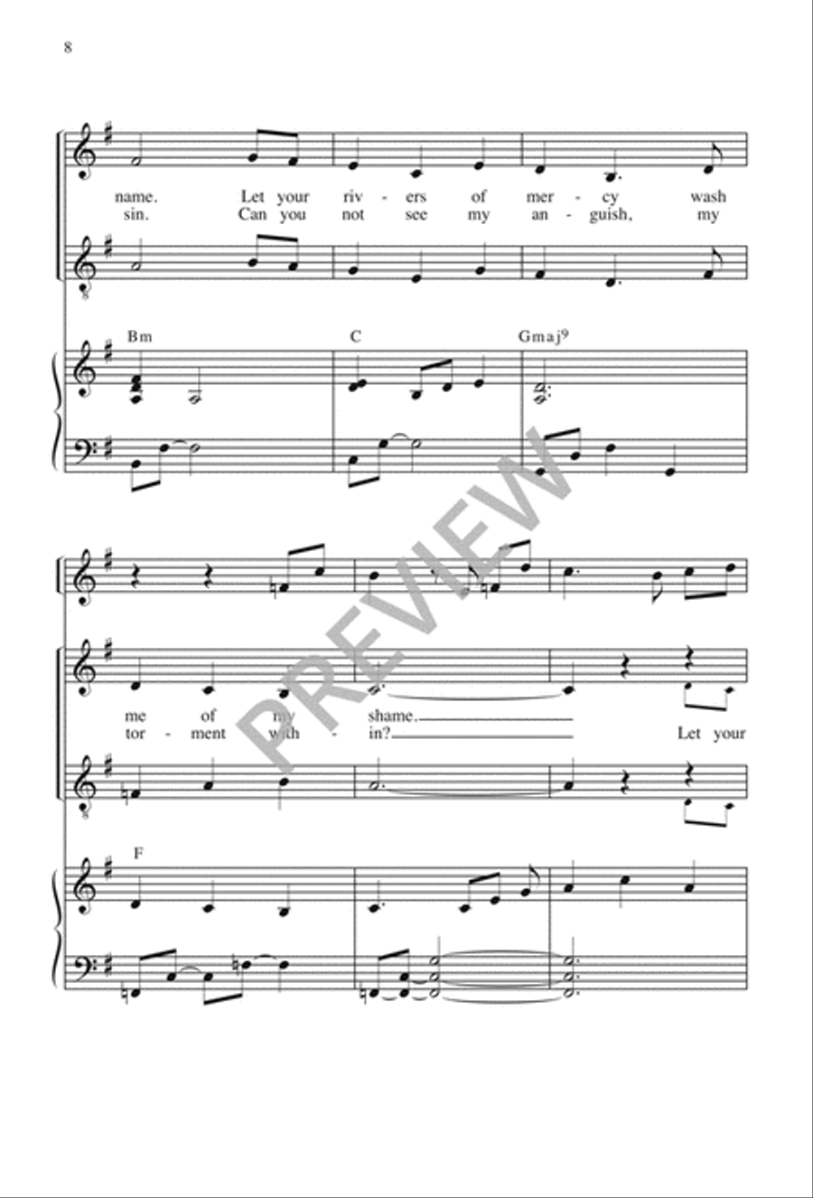 Psalm 51: Create Me Again 2-Part scores gallery preview page 9