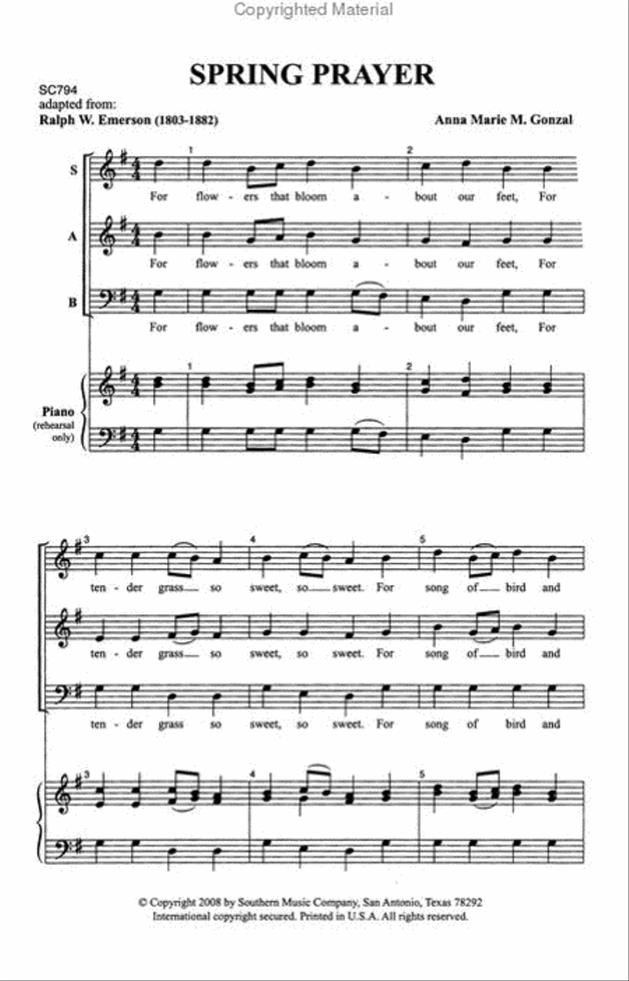 Spring Prayer P.o.p Spring Prayer P.o.p 3-Part scores gallery preview page 2
