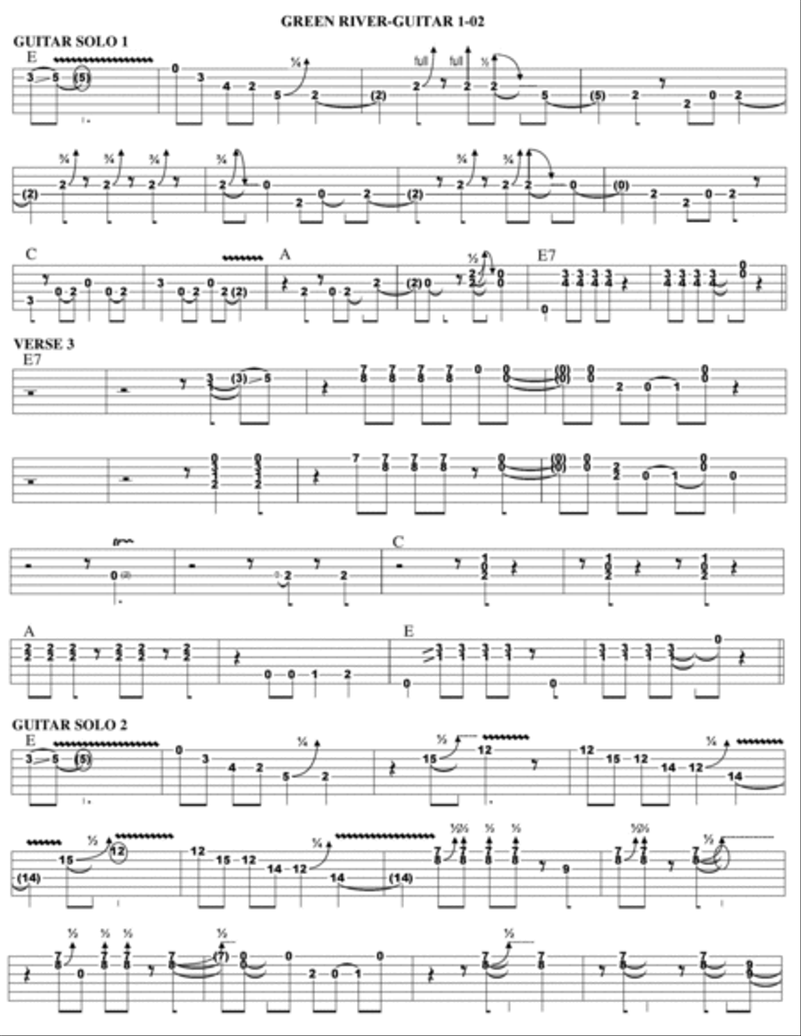 Green River Guitar Tablature scores gallery preview page 2