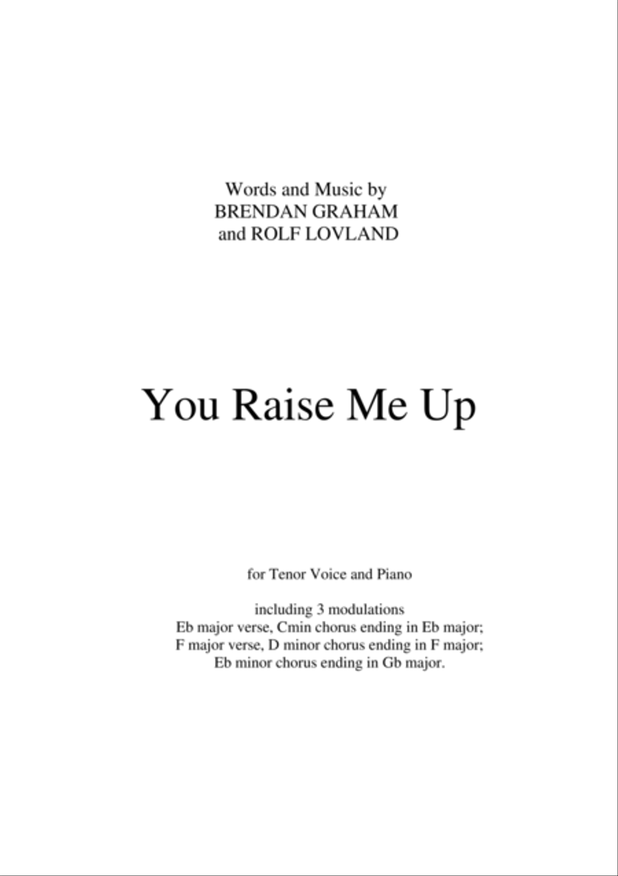 You Raise Me Up Tenor Voice scores gallery preview page 2